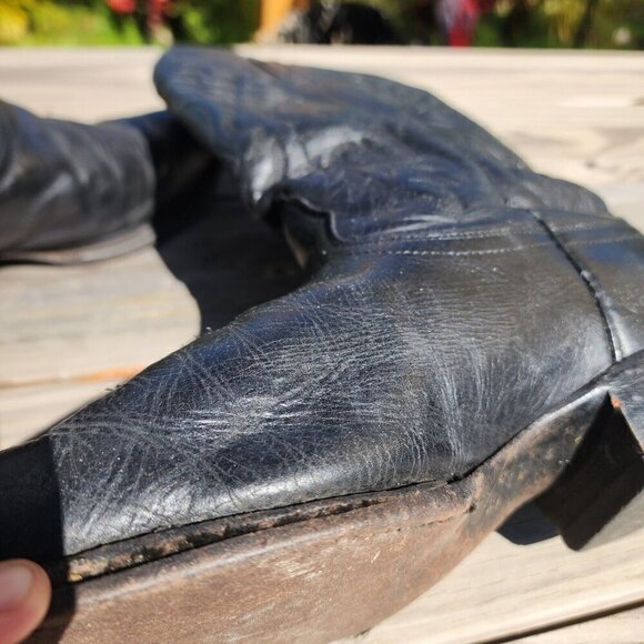 Nocona Imperial Calf Western Boots Men 10 EE Black Western Cowboy NB2005 FLAW - Picture 16 of 16